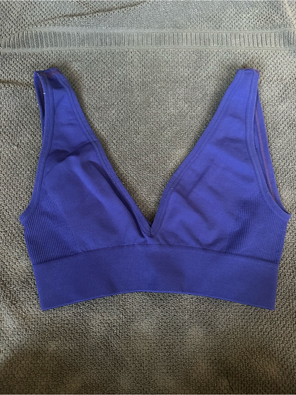 WeWoreWhat Seamless Deep V Bralette in Deep Purple